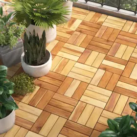 319982 Vidaxl Decking Tiles 10 Pcs Floor Outdoor Flooring Solid Wood Teak 319982 Vidaxl Decking Tiles 10 Pcs Floor Outdoor Flooring Solid Wood Teak
