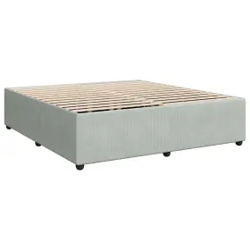 3285068 Vidaxl Bed Frame Bedstead Mattress Foundation Light Gray California King Velvet