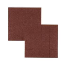 Vigoro 313046542541 24 Inch X 5/8 Red Dual-sided Rubber Paver 4-pack