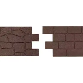Vigoro 744759117755 24 Inch X 12 5/8 Brown Interlocking Dual-sided Rubber Paver 9-pack