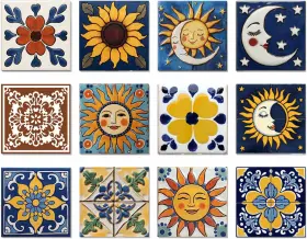 Viranda 313115450418 12pcs Tile Stickers 5.91x5.91 In Self Adhesive Kitchen Backsplash Peel And Sti