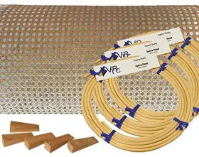 1818cw12 Virc Pressed Cane Webbing Kit 1/2 Inch Fine Open Mesh With Splines Wedges And Instruc
