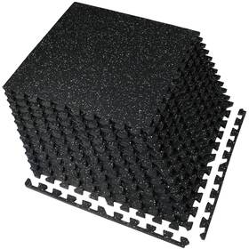 Vivaluz V-gf1 Bk&wh 0.56 Inch Thick 48 Sq Ft Gym Flooring For Home 12 Tiles Robust Rubber To