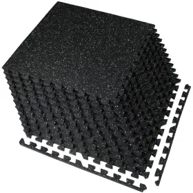 V-gf1 Vivaluz Bk&wh 0.56 Inch Thick 48 Sq Ft Gym Flooring For Home 12 Tiles Robust Rubber To