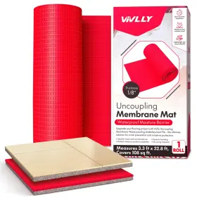 Vivlly 310003877029 108 Sq Ft Uncoupling Membrane 3.3 X 32.8 Waterproof Crack-isolation Un
