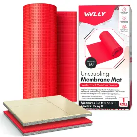 Vivlly 310003877333 1/8 Inch Uncoupling Membrane For Tile Stone Concrete Shower Walls Bathroom Fl