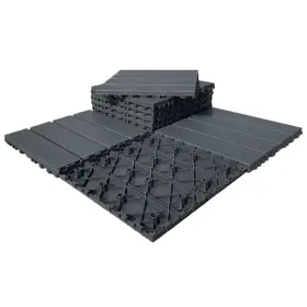 Slpzdb60pcsgy Vvoodeinck Vv--slpzdb60pcsgy 9 Sq. Ft Plastic Interlocking Deck Tiles Pcs Patio 12 Inch X12 30 X
