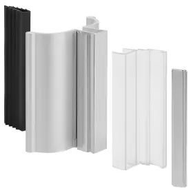 Vyh 724891837872 3-inch Aluminum Frameless Shower Door Handle With Metal Strike Black Silver