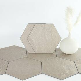 W&s Wood & Stone Hxls002 W&s 24-sheets Beige Hexagon Peel And Stick Floor Tile Faux St