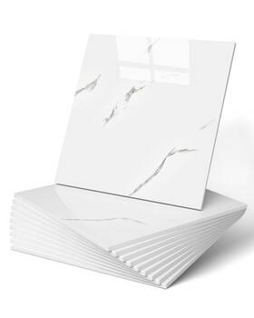 Wadile A06-czt-whe-20pc-eu 20pcs Peel And Stick Shower Waterproof Marble Tiles Wall Panels 11.8x11
