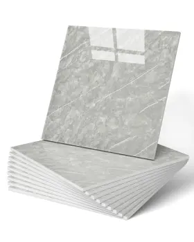 Wdl-a06-czt-lgy-10pc Wadile 10pcs Peel And Stick Waterproof Marble Wall Panels 11.8 Inch X11.8 For Shower