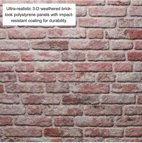 Wall Supply 850028791004 0.79 Inch X 19.69 47.24 Red-white Ultralight Faux Brick Panel 4pack