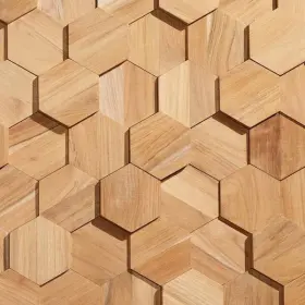 X5.91 Wall Supply 850028791158 0.79 Inch X 10.24 Elegance Jointless Ultrawood Teak Hexagon Panel 25pack
