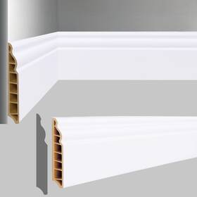 Wallnetic 762849020556 Wall Baseboard Molding Trim 4 Pack High-impact Polystyrene Skirting Board P