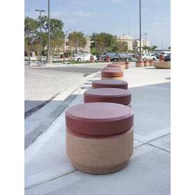 Wausau Tile Tf6082w22 Bollard Round 24 Inch Lx24 Wx19 H