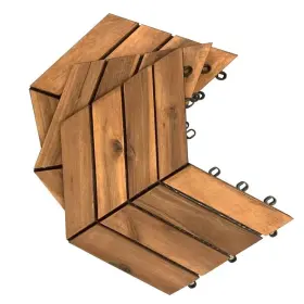 Wellco 769548789180 Interlocking Deck Tiles 10pcs Patio Wood 12ftftx12ftft For