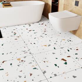 Westick 717664992175 Waterproof Terrazzo Peel And Stick Floor Tile 20 Pcs Bathroom Marble
