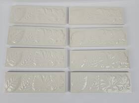 Westminster 09978 Ceramic Tile Inch Leaf Liner 2x6 Sl11 Bisquit Box Of 8 Tiles