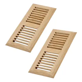 Wood Vents Decoration 652569490428 2 Pcs Pack Hardwood White Oak Floor 4x10 Inch No Damper