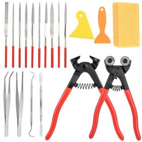 Worldity Mt-003 19 Pcs Mosaic Tools Kit Heavy Duty Glass Cut Nippers And Tile Nippers