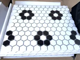 Wst-p15 Wstiles Ws Tiles Black And White 1 Inch Hexagon 20 New Individully Sealed