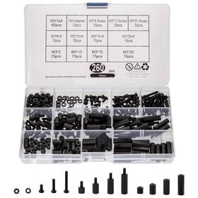 Wugongshan Wjlsm260014 260 Pcs M3 Male Female Nylon Hex Spacer Standoffs One Size Black