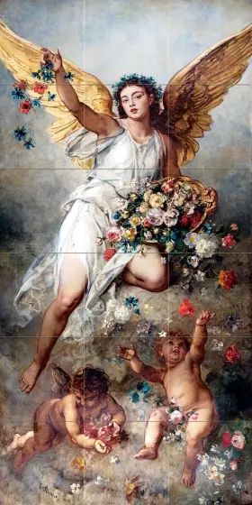 3937 Www.flekmanart.com 2382 18 X 36 Art Ludwig Knaus Mural Ceramic Backsplash Bath Tile #3937