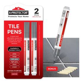 X-protector Tgp-dgr-10c-2 X-protector Water Based Grout Marker - 2 Pcs With 8 Tips Dark Gray