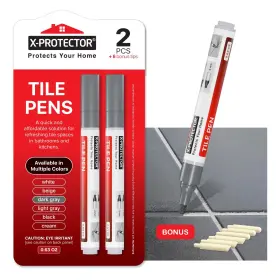 Tgp-dgr-10c-2 X-protector Water Based Grout Marker - 2 Pcs With 8 Tips Dark Gray