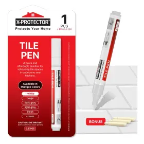 Tgp-wh-1-n X-protector Water Based Grout Marker - 1 Pc With 4 Count Pack Of White
