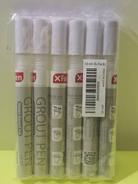 Xfasten 030105000648 Tile Grout Pen - White Six 6 Pack 10ml New And Sealed