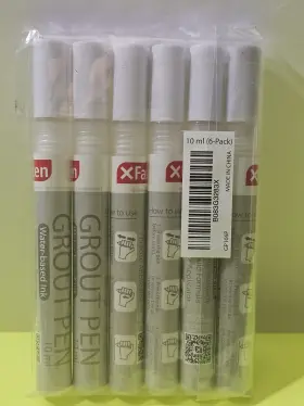 Xfasten 030105000648 Tile Grout Pen - White Six 6 Pack 10ml New And Sealed