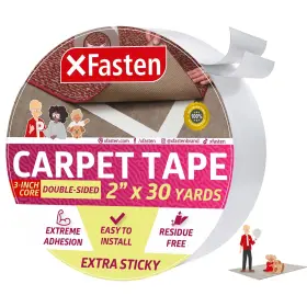 30-yard Xfasten 731717946762 Extra Sticky Carpet Tape - 2-in X Double Sided Rug For