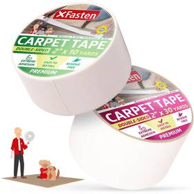 Xfasten B097hrx7l5 Double Sided Carpet Tape 2 Inch X30yds And X10yds Bundle - Rug Wood Floor S