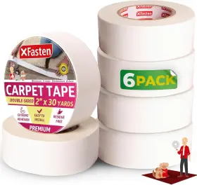 Ct2306 Xfasten Double Sided Carpet Tape For Area Rugs 2 X 30 Yards 6 Packs White Ct2306 Xfasten Double Sided Carpet Tape For Area Rugs 2 X 30 Yards 6 Packs White