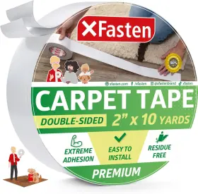 10-yards Xfasten Dst-210 Carpet Tape For Hardwood Floors 2-inch X 3-inch Core White