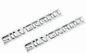 Xpertcell 445006413448 Silverado Badge Emblems 2-piece In Chrome Shiny Glossy Finish 2007-2020 For Silv