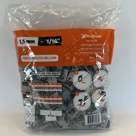 401650 Xpro Leveling System 1/16 Inch Clips 500pc Bag Model Eliminate Lippage Grey
