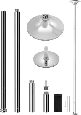 00125400 Yaheetech Dancing Pole Portable 45mm Spinning Static Dance Height Silver