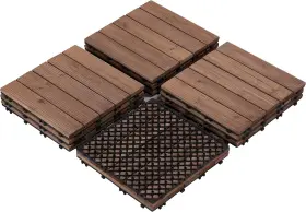 Yt-00090297 Yaheetech 11pcs Tiles Patio Deck Interlocking Wood Garde