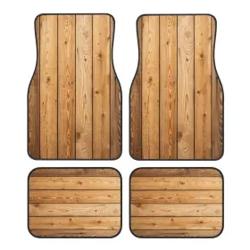 Carmats-12203 Yakelo Car Floor Mats Glossy Wood Grain Board With Anti-slip Nibbs Backing