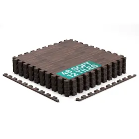 Yes4all 810073381384 24 Inches X 0.43 L. 48 Square Feet 12 Tiles - Grey Oak Wood