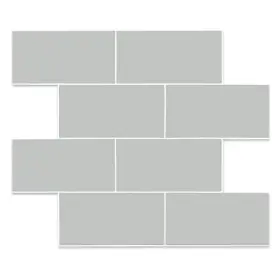 10-sheets Yipscazo 639395643655 12 Inch X Pvc Light Gray Peel And Stick Subway Tiles 10-sheets/10 Sq. Ft