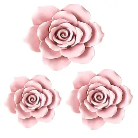 Yky2023-001 Yklowile 3 Pcs Handmade Ceramic Flower Wall D Cor Rose Procelain Hanging De