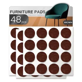 Brown003 Yoessa 48 Pcs Felt Furniture Pads Chair Leg Floor Protectors Sliders For