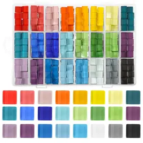 Ezbqhul6 Yqqyg 728184 1 1100 Pcs Mosaic Tiles For Crafts 24 Colors Glass Tile Bulk 10mm Stai