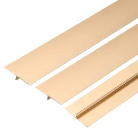 Zaplyte 639664049973 3pcs Aluminum T Molding Floor Transition Strip 1.6 Inch X3 Ft Gold
