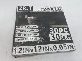 100-835-62 Zrjt Peel And Stick Vinyl Floor Tile 30pc 12x12in Bathroom Kitchen Adhesive Diy Se