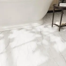 Dbt-f1-3 Zrjt 20-pack 12x12 Inch Peel And Stick Vinyl Floor Tiles - White Vein Marble