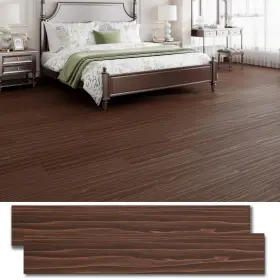 T20-qm-db-a Zrjt 30 Sq.ft. Peel And Stick Vinyl Floor Tiles 36 Inch X 6 Wood Look Planks 20 Pack